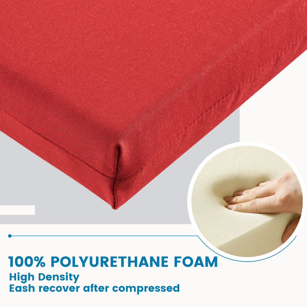 Outdoor Chair Cushions for Patio Furniture, Waterproof Outdoor Cushions, Round Corner Patio Chair Cushions Set of 4 with Ties,17"x16"x2"