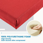 Outdoor Chair Cushions for Patio Furniture, Waterproof Outdoor Cushions, Round Corner Patio Chair Cushions Set of 4 with Ties,17"x16"x2"