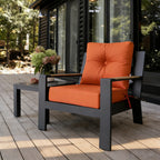 Deep Seat Pillow and High Back Chair Cushions Outdoor Water Repellent Replacement Patio Seating Cushions,Seat 24"x24"x6",Back 22"x24"x6"