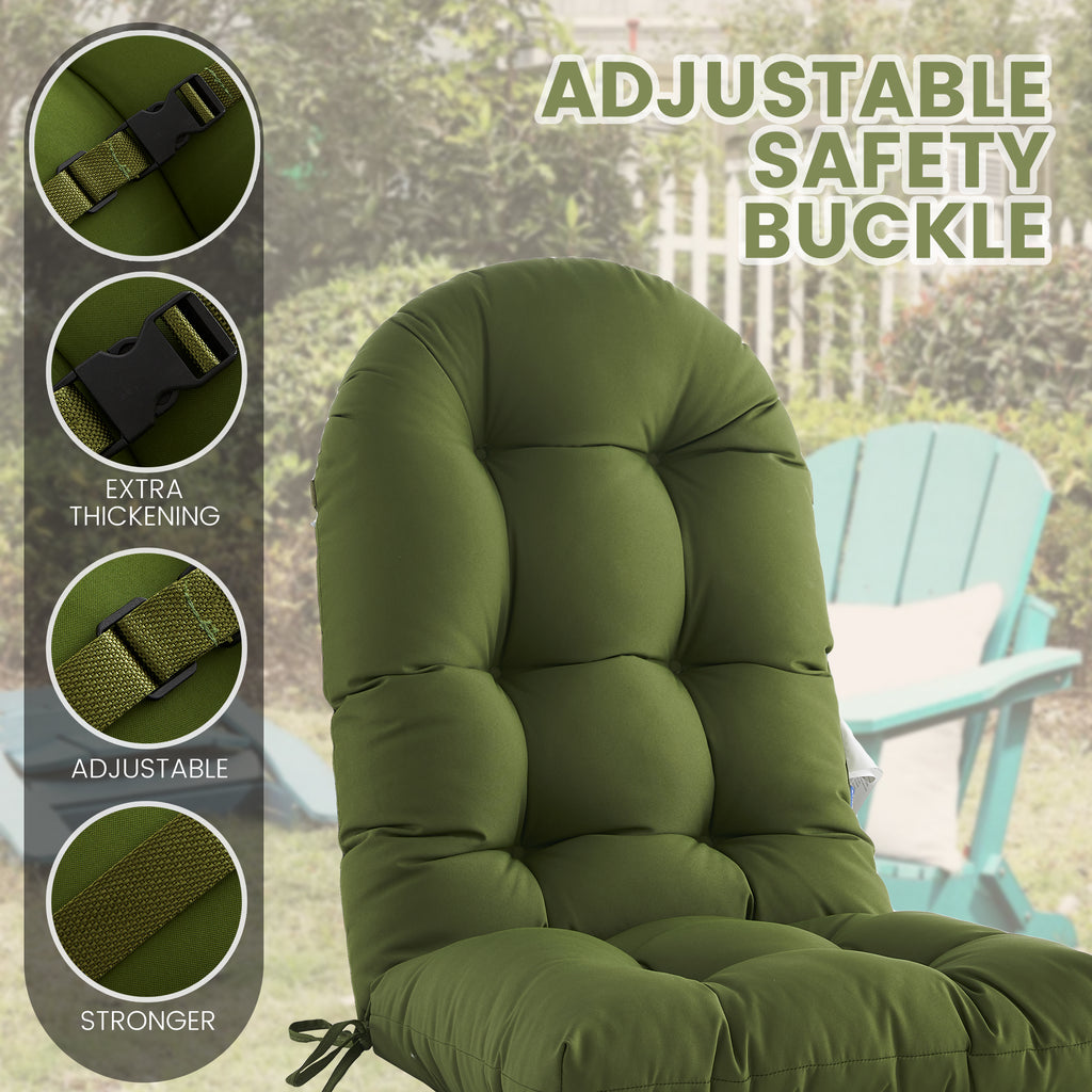 ARTPLAN Outdoor Adirondack Chair Cushion for Patio Furniture,Tufted Thick Seat & Round High Back Rocking Oudoor Colorful Cushion, 48"x21"x4" inches,Fade-Resistant