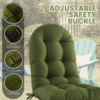 ARTPLAN Outdoor Adirondack Chair Cushion for Patio Furniture,Tufted Thick Seat & Round High Back Rocking Oudoor Colorful Cushion, 48"x21"x4" inches,Fade-Resistant