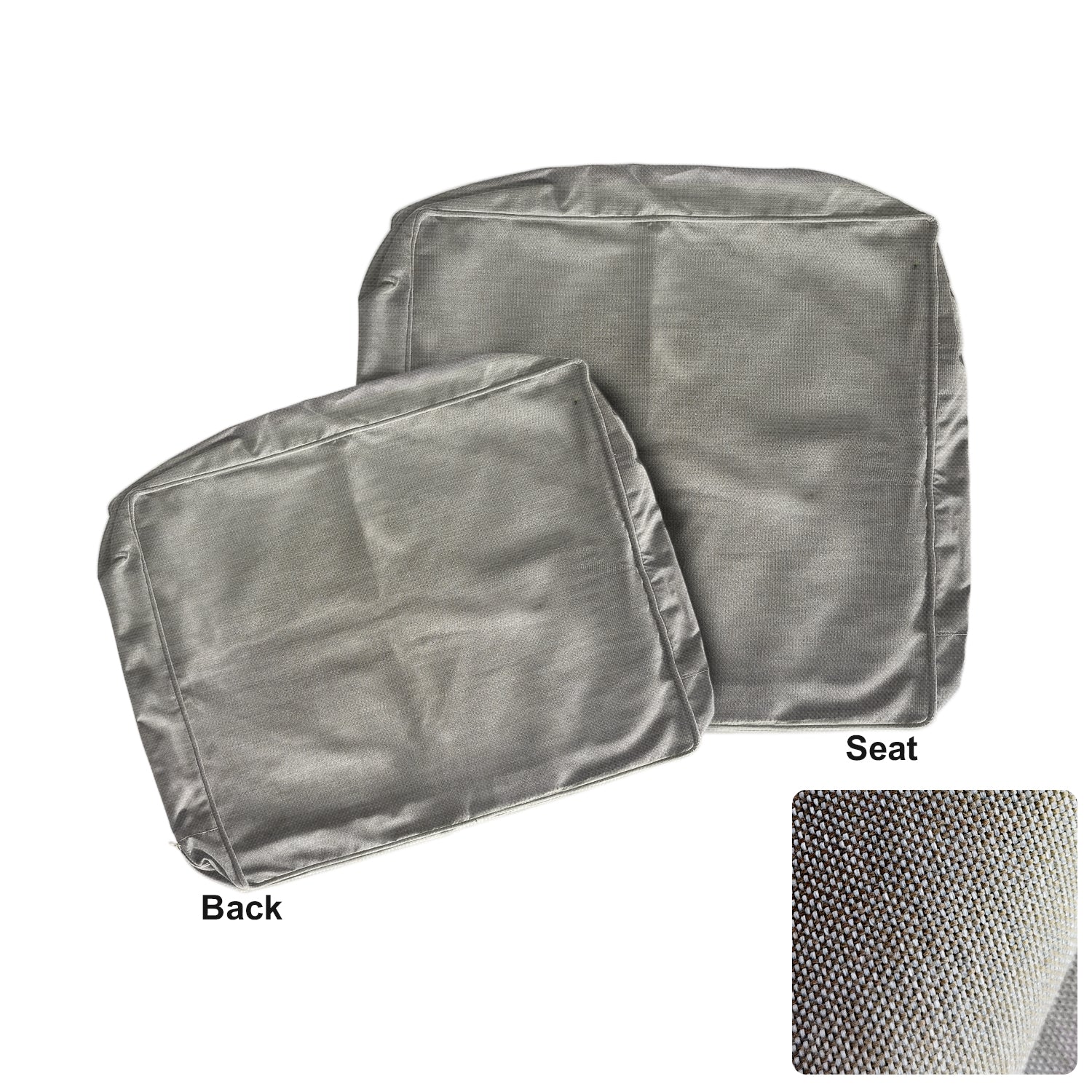 ARTPLAN Outdoor Deep Seat Slipcovers，Set of 2 24x24x6" 18x24 Olefin,Square Outdoor Cushion Cover, for Patio Funiture