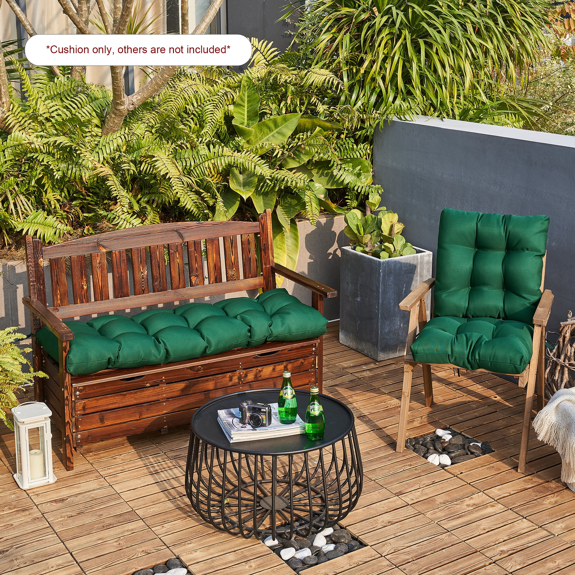 ARTPLAN Outdoor 48 Inch Bench Cushion Tufted for Outdoor Furniture, 48"x18"x4" Wicker Patio Loveseat Cushion All Weather