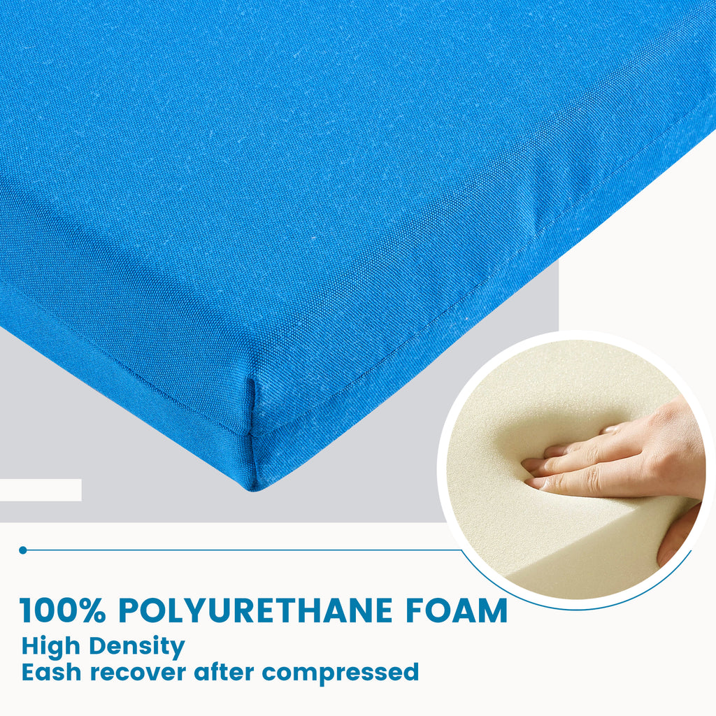 Outdoor Chair Cushions for Patio Furniture, Waterproof Outdoor Cushions, Round Corner Patio Chair Cushions Set of 4 with Ties,17"x16"x2"