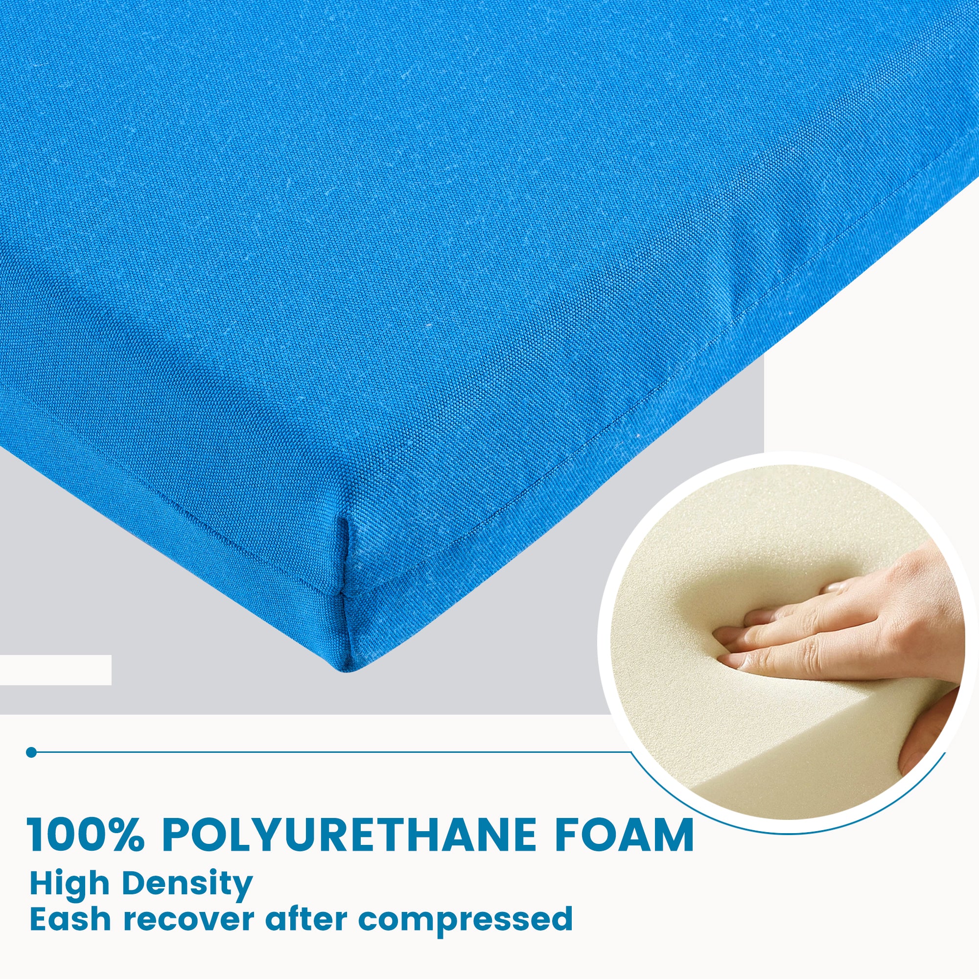 Outdoor Chair Cushions for Patio Furniture, Waterproof Outdoor Cushions, Round Corner Patio Chair Cushions Set of 4 with Ties,17"x16"x2"