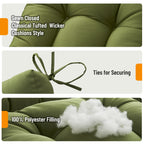 3 Pieces Outdoor Chair Cushions Clearance with Ties,44x19x5 Inches,1 Love seat &2 U-Shape Tufted Patio Bench Cushions for Wicker Outdoor Furniture,All Weather,