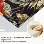 Outdoor Chair Cushions for Patio Furniture, Waterproof Outdoor Cushions, Round Corner Patio Chair Cushions Set of 4 with Ties,17"x16"x2"