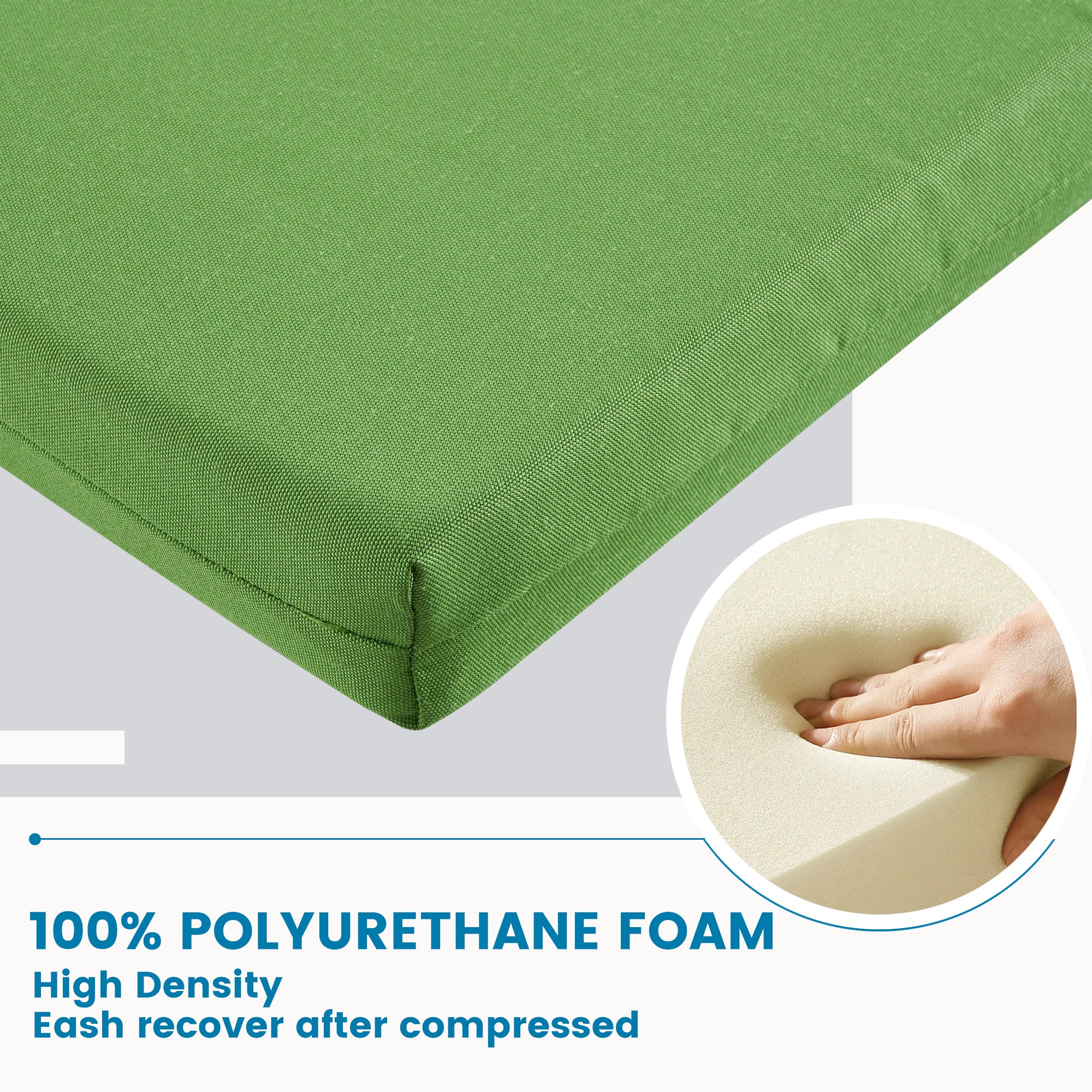 Outdoor Chair Cushions for Patio Furniture, Waterproof Outdoor Cushions, Round Corner Patio Chair Cushions Set of 4 with Ties,17"x16"x2"