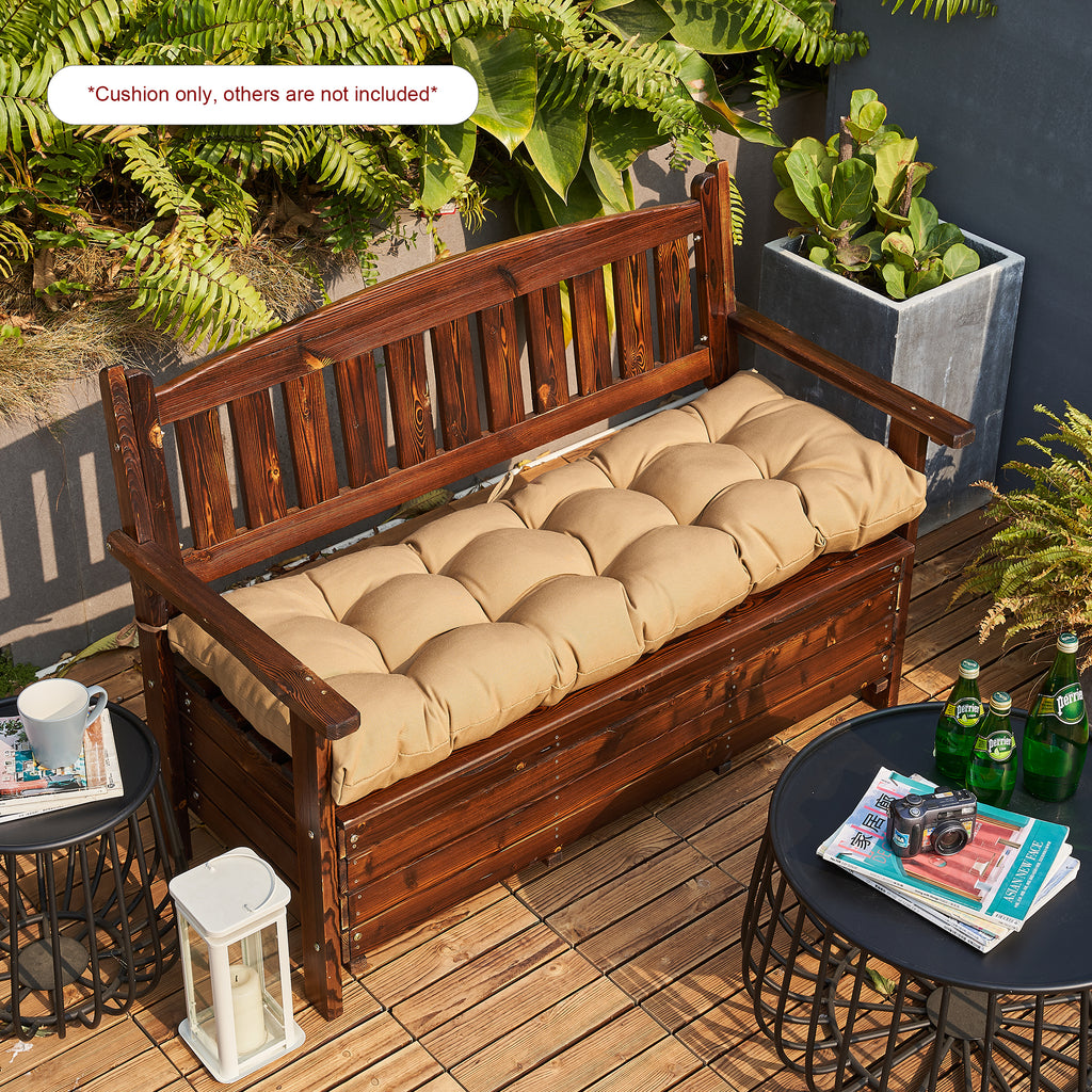 ARTPLAN Outdoor 48 Inch Bench Cushion Tufted for Outdoor Furniture, 48"x18"x4" Wicker Patio Loveseat Cushion All Weather