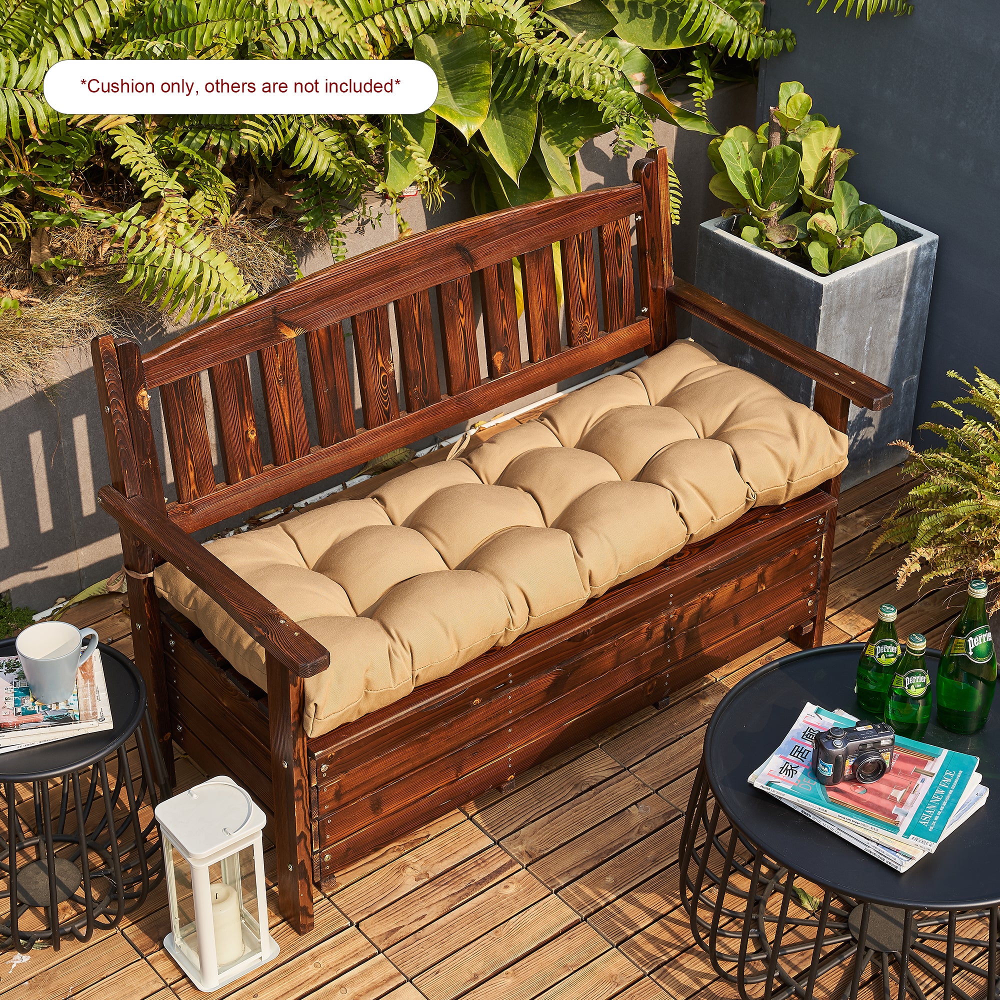 ARTPLAN Outdoor 48 Inch Bench Cushion Tufted for Outdoor Furniture, 48"x18"x4" Wicker Patio Loveseat Cushion All Weather
