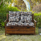 ARTPLAN Outdoor Cushions for Settee,Wicker Loveseat Cushions with Tie,Tufted Patio Cushions 2 U-Shaped Set of 5 Piece,L44xW19,Floral,