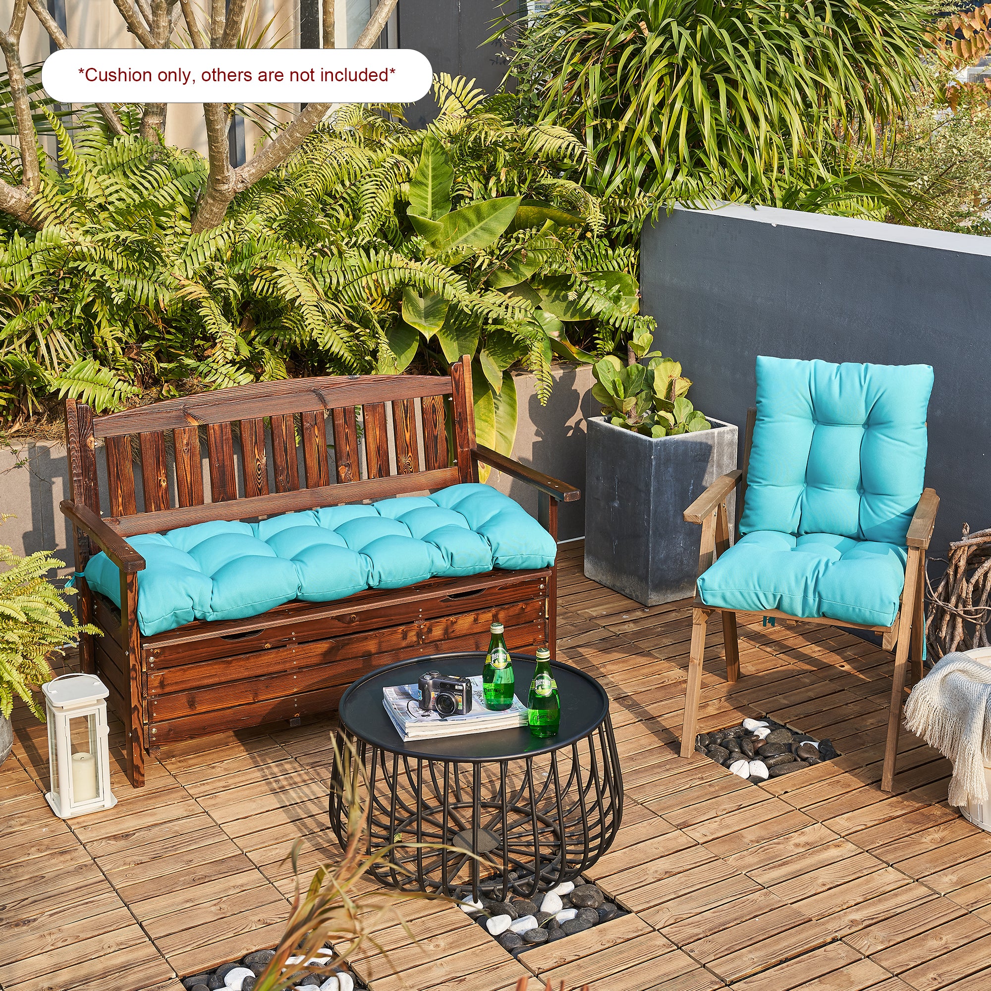 ARTPLAN Outdoor 48 Inch Bench Cushion Tufted for Outdoor Furniture, 48"x18"x4" Wicker Patio Loveseat Cushion All Weather