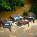3 Pieces Outdoor Chair Cushions Set–Waterproof Tufted Cushions with Ties for Patio coversation, Loveseat & Bench, 44"x19"x5" UV-Resistant & Fade-Proof with Premium Polyester Filled