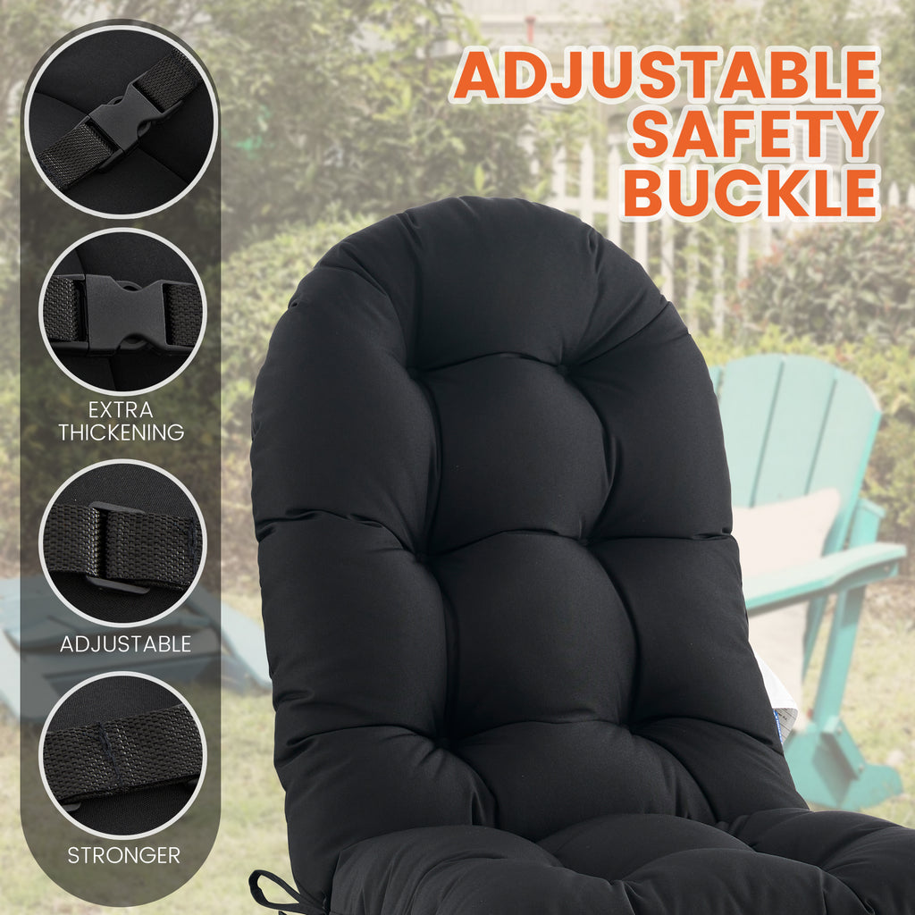 ARTPLAN Outdoor Adirondack Chair Cushion for Patio Furniture,Tufted Thick Seat & Round High Back Rocking Oudoor Colorful Cushion, 48"x21"x4" inches,Fade-Resistant
