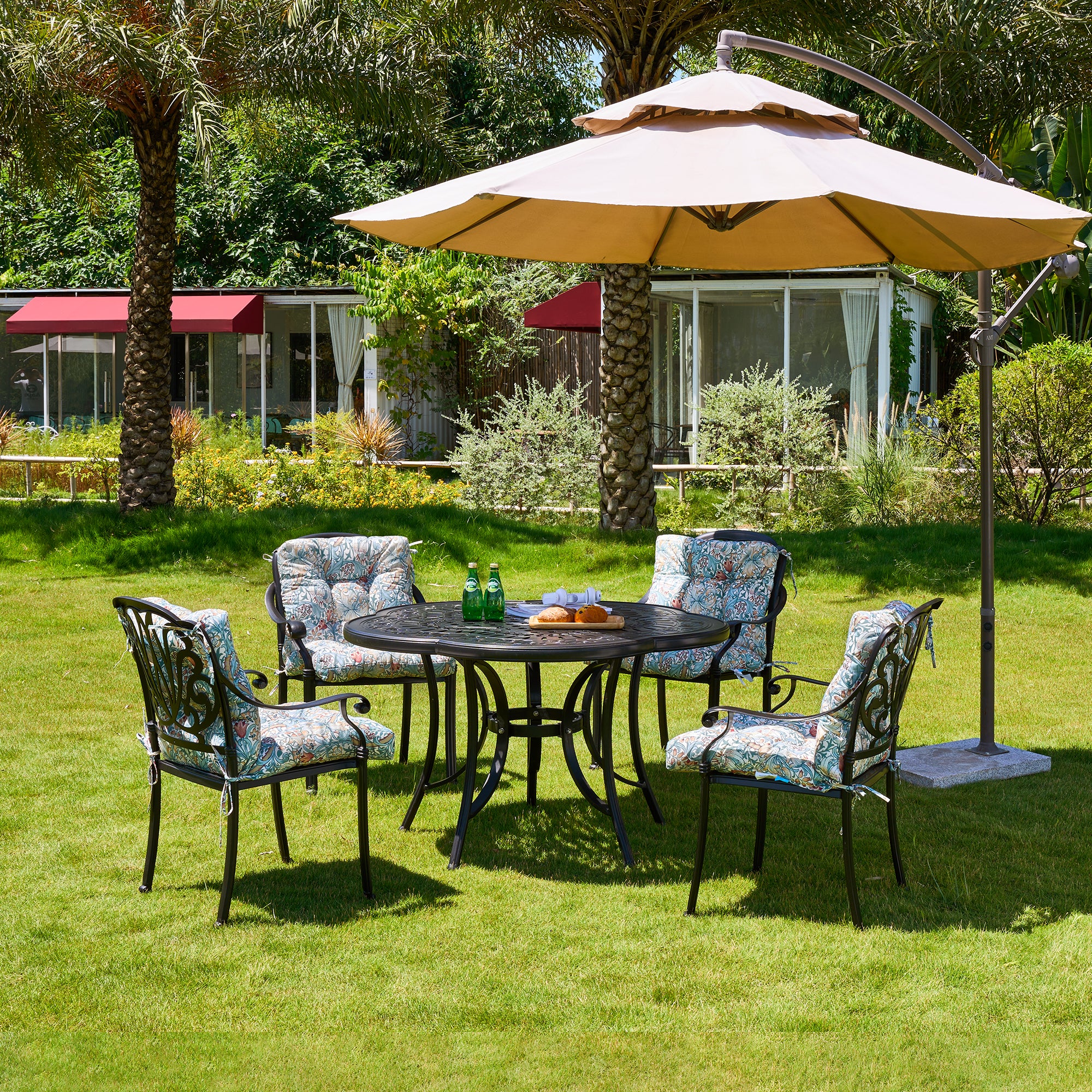 ARTPLAN Patio Chair Cushions Combined Seat and Back,Tufted Outdoor Swivel Chair Cushion with Tie,40"x20"x4",Floral