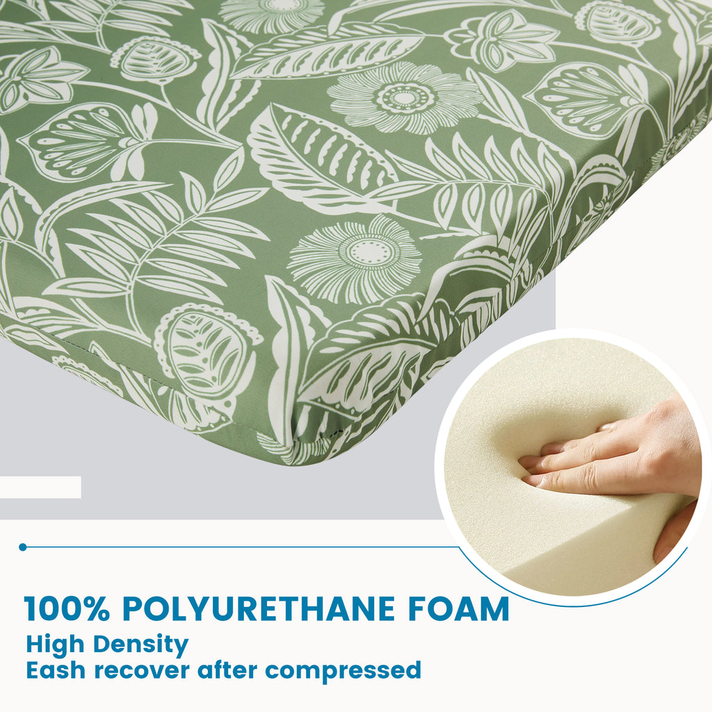 ARTPLAN Outdoor Chair Cushion,Seat & High Back Adirondack Rocking Wicker Chair Lawn Foam Cushion for Patio Furniture,45.5"x21"x3"
