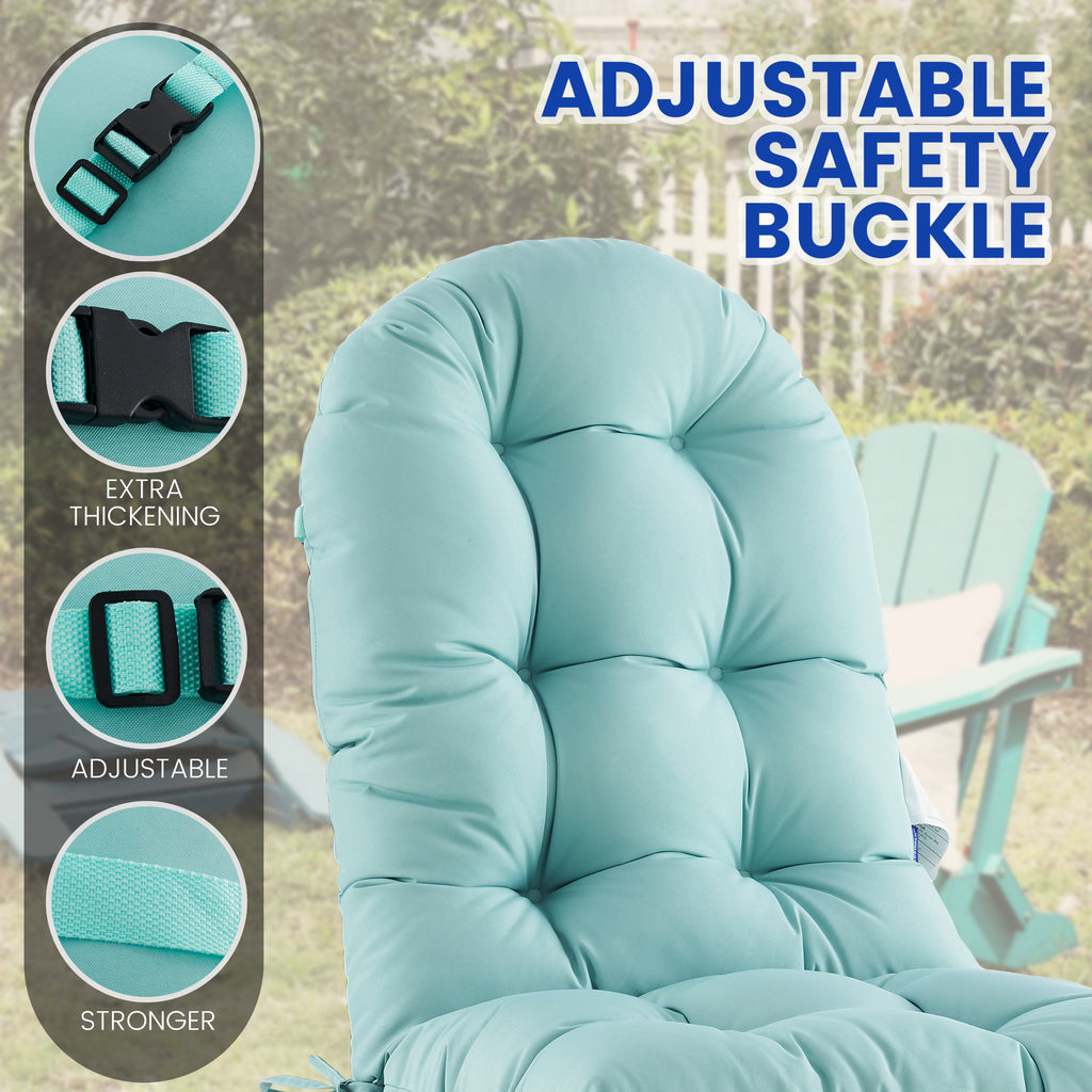 ARTPLAN Outdoor Adirondack Chair Cushion for Patio Furniture,Tufted Thick Seat & Round High Back Rocking Oudoor Colorful Cushion, 48"x21"x4" inches,Fade-Resistant