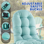 ARTPLAN Outdoor Adirondack Chair Cushion for Patio Furniture,Tufted Thick Seat & Round High Back Rocking Oudoor Colorful Cushion, 48"x21"x4" inches,Fade-Resistant