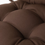 Artplan Outdoor Cushions Wicker Tufted Pillow with Back for Outdoor Furniture, Rocking Chair Cushion Premium Tufted Pads Set of Upper and Lower with Ties