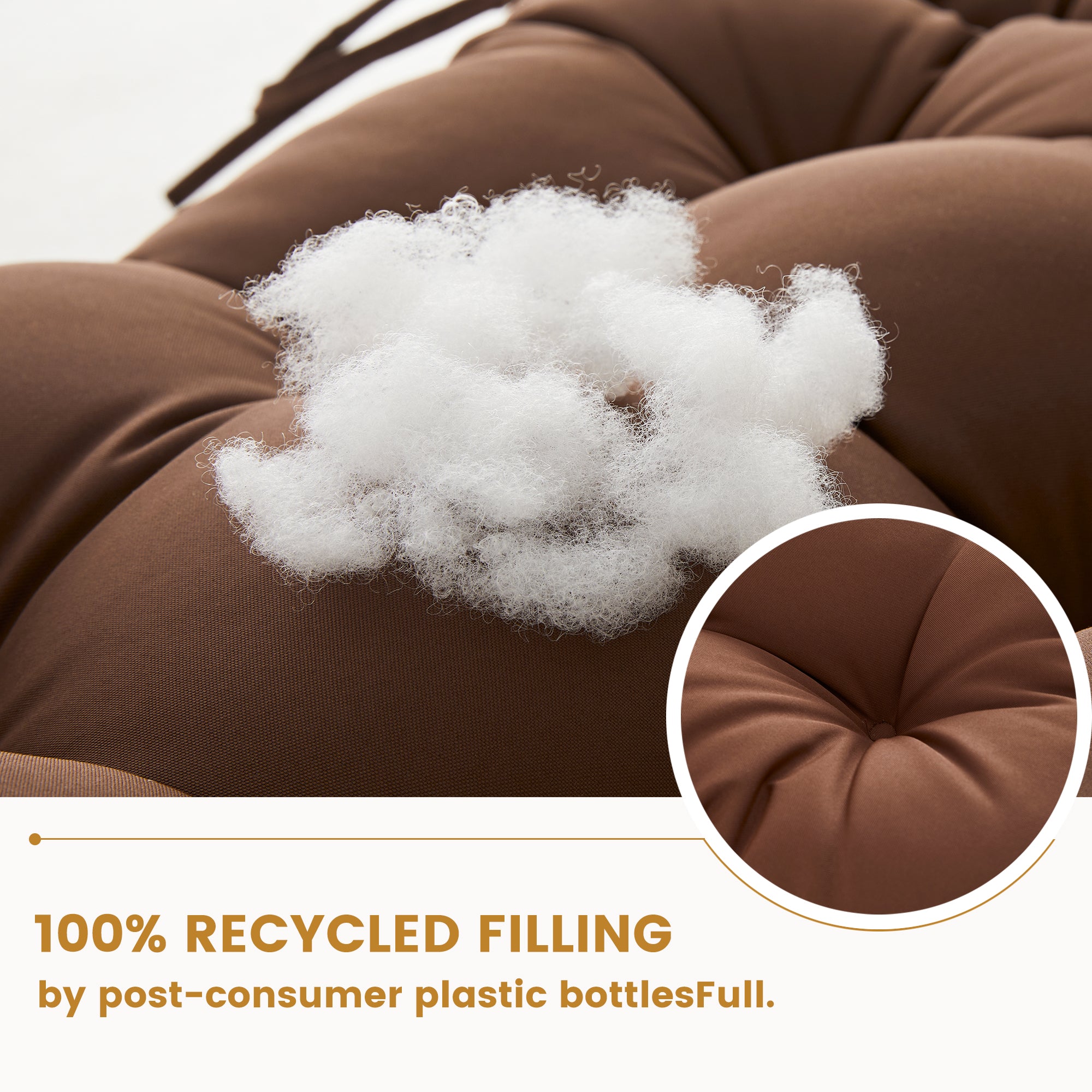 Patio Rocking Chair Cushion with Ties,48"x21"x4" Water Resistant Polyester High Back Replacement Pad, Thick Filled Outdoor Patio Cushions for Porch Deck Balcony Garden Seating