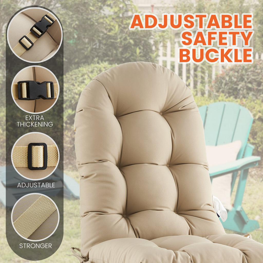 ARTPLAN Outdoor Adirondack Chair Cushion for Patio Furniture,Tufted Thick Seat & Round High Back Rocking Oudoor Colorful Cushion, 48"x21"x4" inches,Fade-Resistant