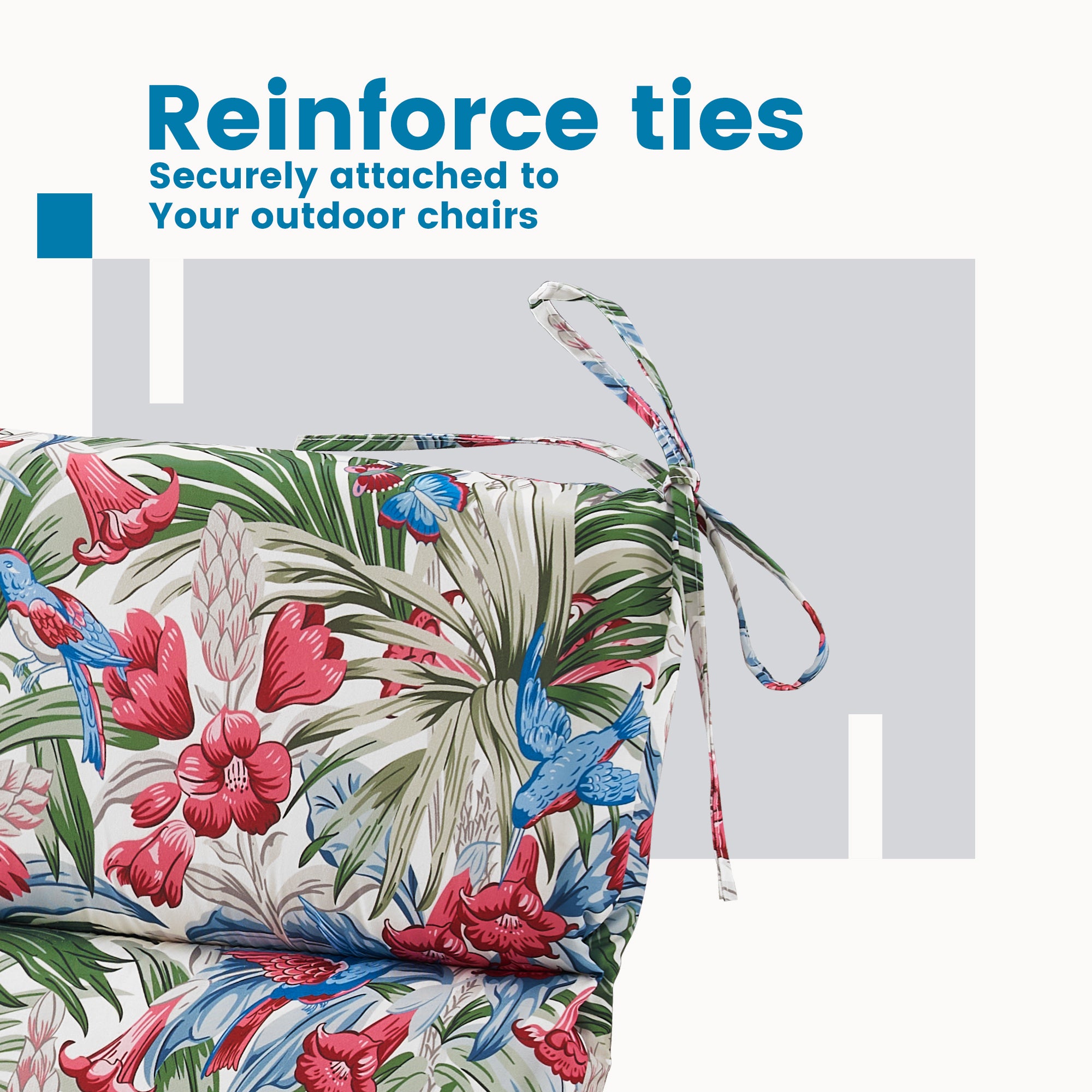 ARTPLAN Outdoor Chair Cushion,Seat & High Back Adirondack Rocking Wicker Chair Lawn Foam Cushion for Patio Furniture,45.5"x21"x3"