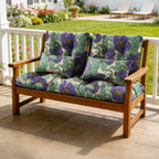 ARTPLAN Outdoor Cushions for Settee,Wicker Loveseat Cushions with Tie,Tufted Patio Cushions 2 U-Shaped Set of 5 Piece,L44xW19,Floral,