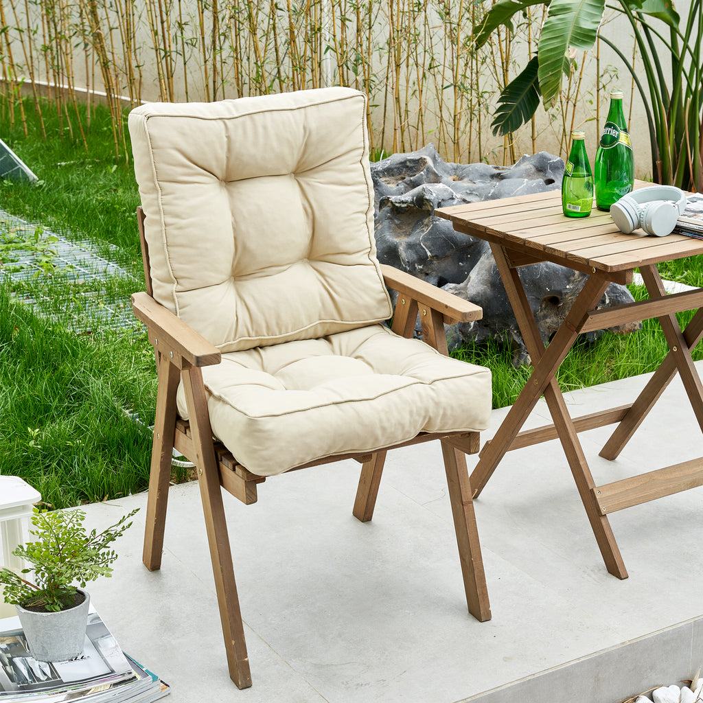 ARTPLAN Outdoor Seat Cushions,Pack of 2 Tufted  Patio Chair Pads 19x19x5 Inches Square Foam for Dining Chair