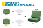 ARTPLAN Outdoor Deep Seat Slipcovers，Set of 2 24x24x6" 18x24 Olefin,Square Outdoor Cushion Cover, for Patio Funiture