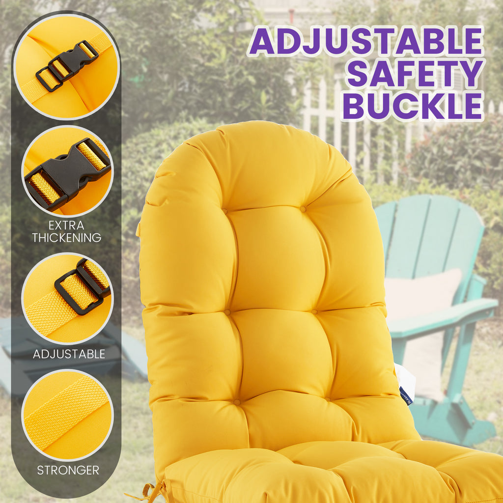 ARTPLAN Outdoor Adirondack Chair Cushion for Patio Furniture,Tufted Thick Seat & Round High Back Rocking Oudoor Colorful Cushion, 48"x21"x4" inches,Fade-Resistant