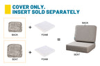 ARTPLAN Outdoor Deep Seat Slipcovers，Set of 2 24x24x6" 18x24 Olefin,Square Outdoor Cushion Cover, for Patio Funiture