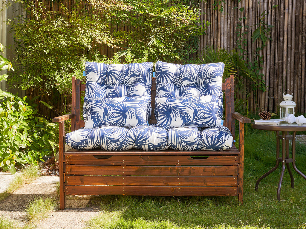 ARTPLAN Outdoor Cushions for Settee,Wicker Loveseat Cushions with Tie,Tufted Patio Cushions 2 U-Shaped Set of 5 Piece,L44xW19,Floral,
