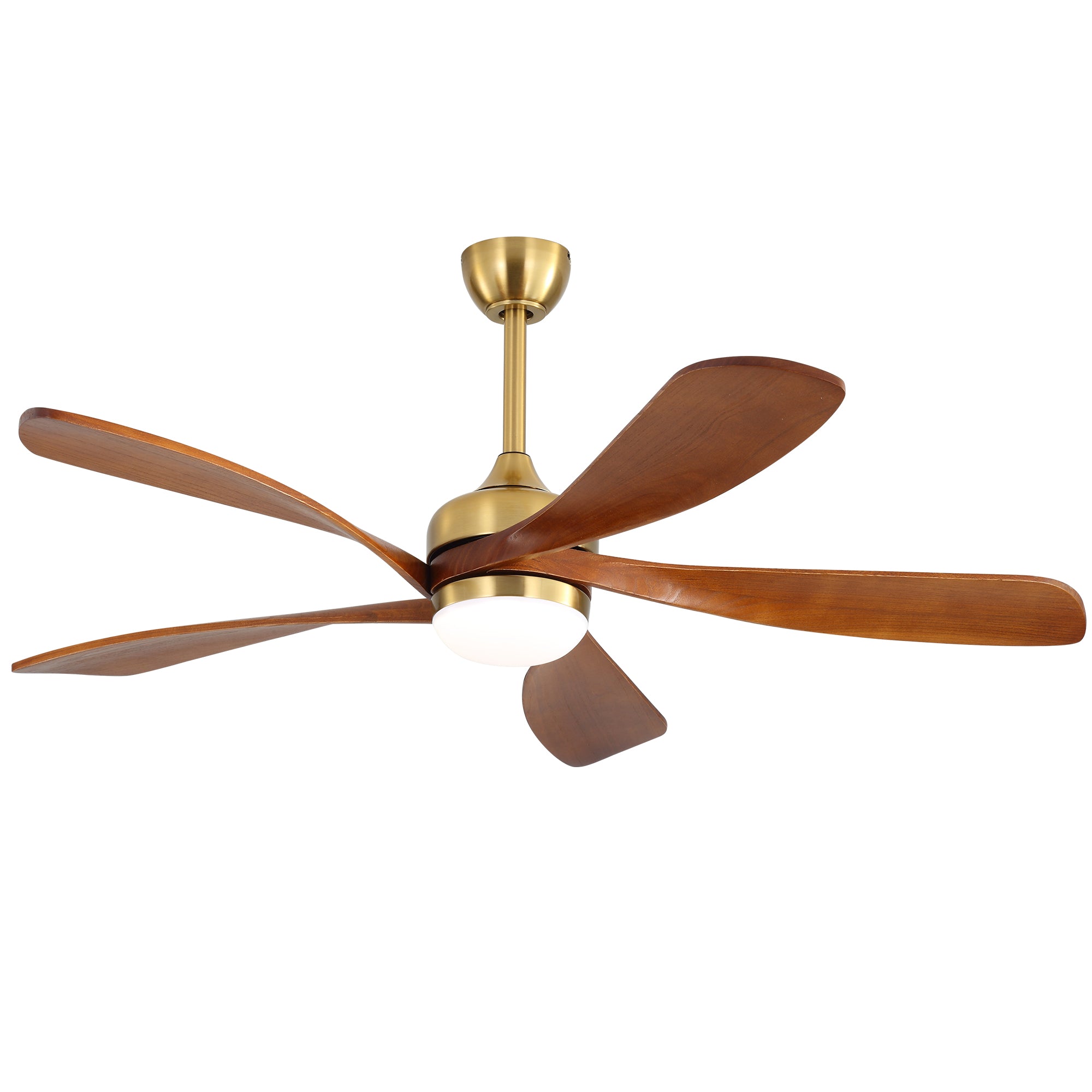 52 Inch Ceiling Fan with Light and Remote Control, 6-Speed Reversible Quiet DC Motor, 3 Color Temperatures LED Light, 3 Timer Settings, Adjustable Height for Large Room, Bedroom, Living Room (Walnut/Black/Orginal/White/Sakuragi)