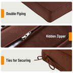 Deep Seat Pillow and High Back Chair Cushions Outdoor Water Repellent Replacement Patio Seating Cushions,Seat 24"x24"x6",Back 22"x24"x6"