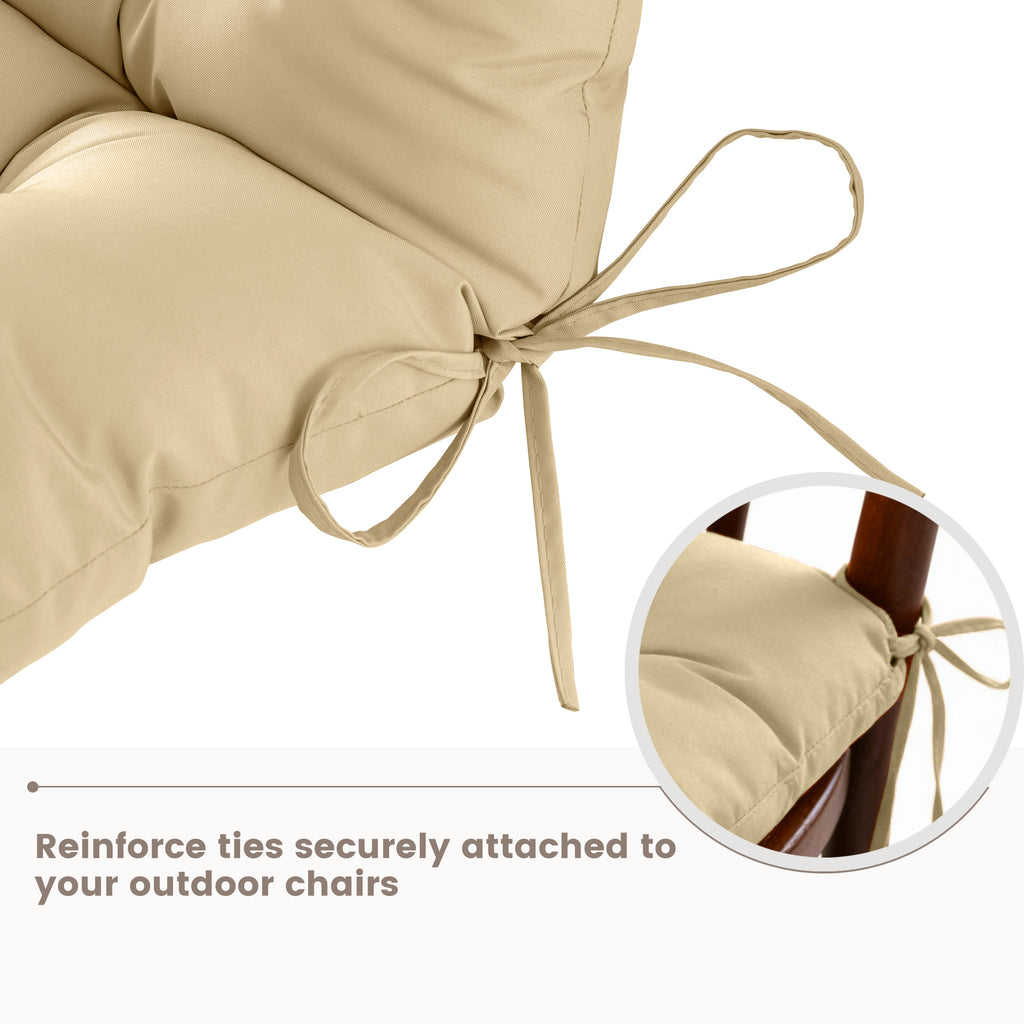 Patio Rocking Chair Cushion with Ties,48"x21"x4" Water Resistant Polyester High Back Replacement Pad, Thick Filled Outdoor Patio Cushions for Porch Deck Balcony Garden Seating