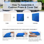 ARTPLAN 2-Piece Deep Seat Cushion Set with Backrest - Multiple Colors | All-Weather Outdoor Sofa Cushions for Sectionals & Patio Conversation Sets