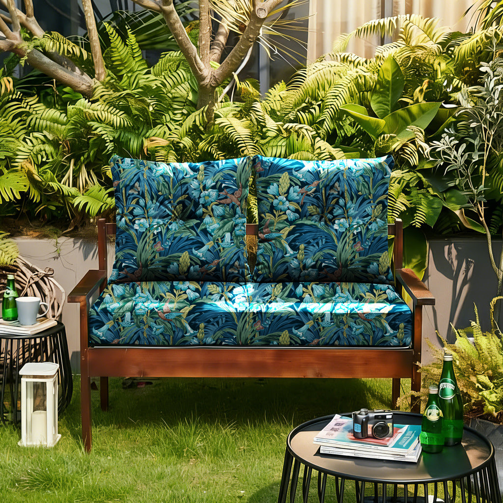 ARTPLAN Outdoor Loveseat Deep Seat Cushion Set, 46"x24"x4" Water Repellent Fade-Resistant Patio Cushions, Solution-Dyed Fabric with Removable Zipper Cover, High-Density Foam for Bench, Swing & Patio Furniture