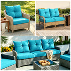 Outdoor Seat Cushion Set  24"W x 24"D x 4"T Waterproof & Fade Resistant Patio Furniture Cushions with Removable Zipper Cover, High-Resilience Foam for Chair Sofa Couch