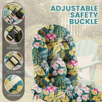 Floral High-Back Seat Cushion - Waterproof Outdoor Adirondack Chair Cushion for Patio Furniture with Tie, Vibrant Patterns, Premium Elastic Padding, Multi-Scenario Use