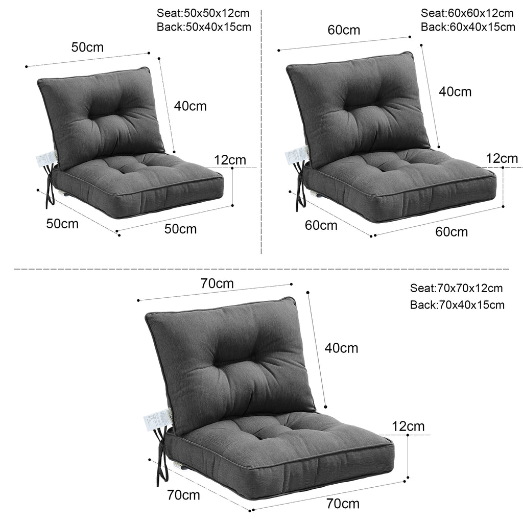 Outdoor Chair Cushions Set of 2, All-Weather Patio Furniture Cushions with High Resilience Foam, Indoor Outdoor Seat & Back Cushion for Patio, Garden, Sunroom