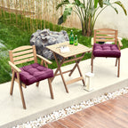 ARTPLAN Outdoor Seat Cushions,Pack of 2 Tufted  Patio Chair Pads 19x19x5 Inches Square Foam for Dining Chair