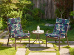 ARTPLAN Outdoor Chair Cushion,Seat & High Back Adirondack Rocking Wicker Chair Lawn Foam Cushion for Patio Furniture,45.5"x21"x3"