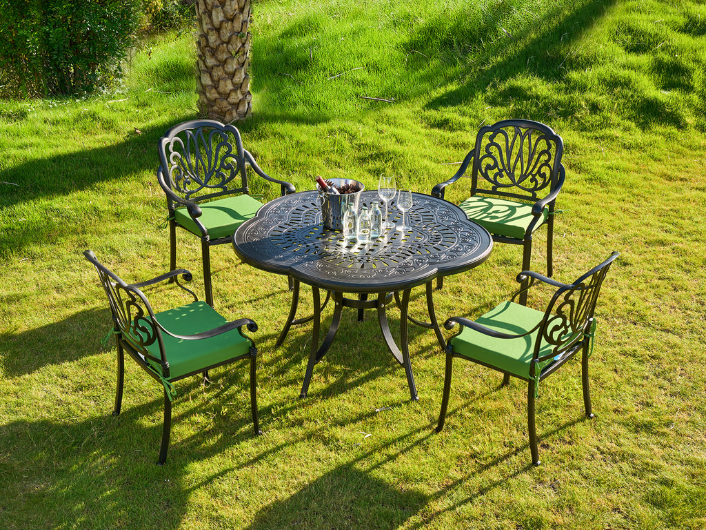 Outdoor Chair Cushions for Patio Furniture, Waterproof Outdoor Cushions, Round Corner Patio Chair Cushions Set of 4 with Ties,17"x16"x2"