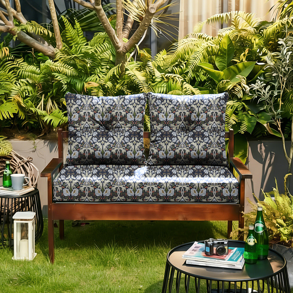 ARTPLAN Outdoor Loveseat Deep Seat Cushion Set, 46"x24"x4" Water Repellent Fade-Resistant Patio Cushions, Solution-Dyed Fabric with Removable Zipper Cover, High-Density Foam for Bench, Swing & Patio Furniture