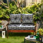 ARTPLAN Outdoor Loveseat Deep Seat Cushion Set, 46"x24"x4" Water Repellent Fade-Resistant Patio Cushions, Solution-Dyed Fabric with Removable Zipper Cover, High-Density Foam for Bench, Swing & Patio Furniture