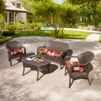 3 Pieces Outdoor Chair Cushions Set–Waterproof Tufted Cushions with Ties for Patio coversation, Loveseat & Bench, 44"x19"x5" UV-Resistant & Fade-Proof with Premium Polyester Filled