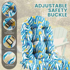 Floral High-Back Seat Cushion - Waterproof Outdoor Adirondack Chair Cushion for Patio Furniture with Tie, Vibrant Patterns, Premium Elastic Padding, Multi-Scenario Use