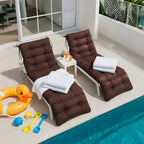 Outdoor Chaise Lounge Chair Cushion 72 x 22 x 4 Inches 100% Waterproof Polyester Patio Pool Lounge Chair Cushion for Outdoor Furniture with Ties