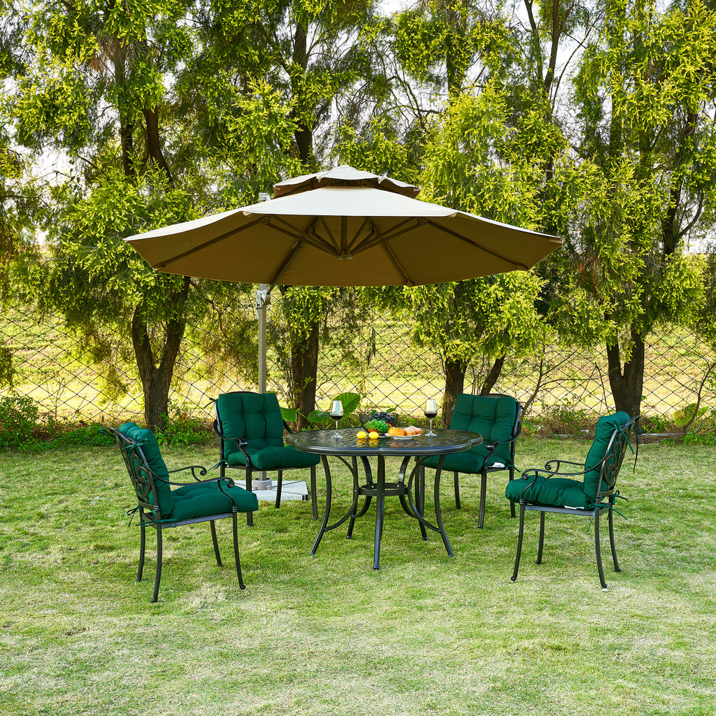 Artplan Outdoor Cushions Wicker Tufted Pillow with Back for Outdoor Furniture, Rocking Chair Cushion Premium Tufted Pads Set of Upper and Lower with Ties