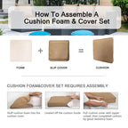 ARTPLAN 2-Piece Deep Seat Cushion Set with Backrest - Multiple Colors | All-Weather Outdoor Sofa Cushions for Sectionals & Patio Conversation Sets